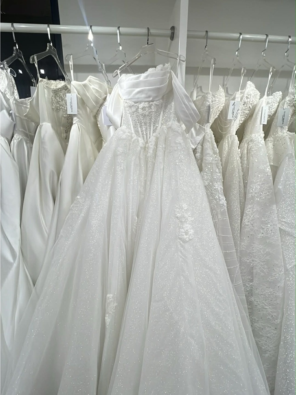 Sparkling White Ball Gown Wedding Dress